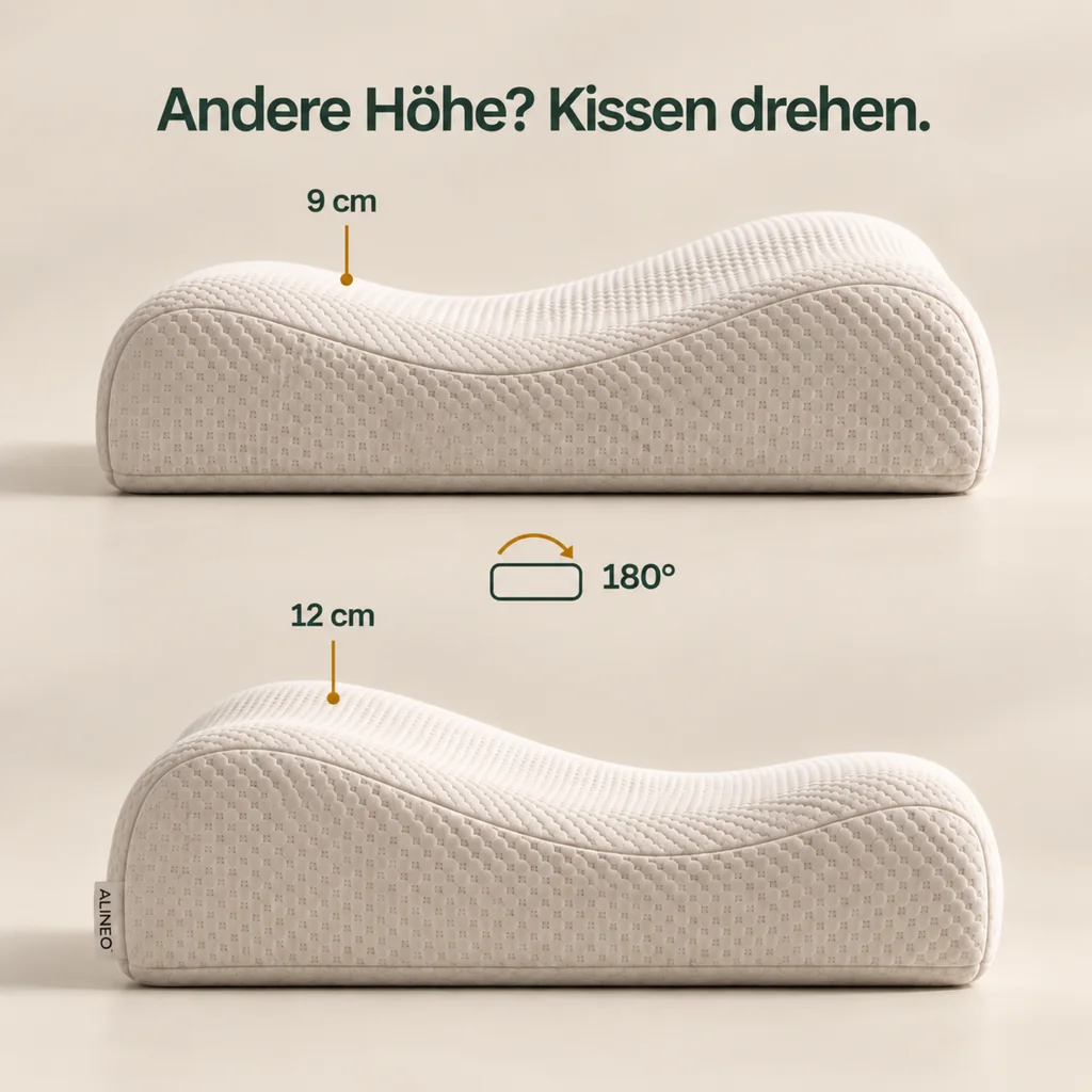 ALINEO Kissen mit zwei durch Drehen wählbaren Höhen