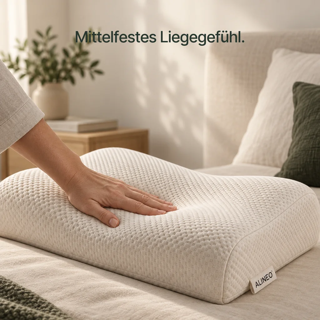 Mittelfestes Liegegefühl des ALINEO Kissens