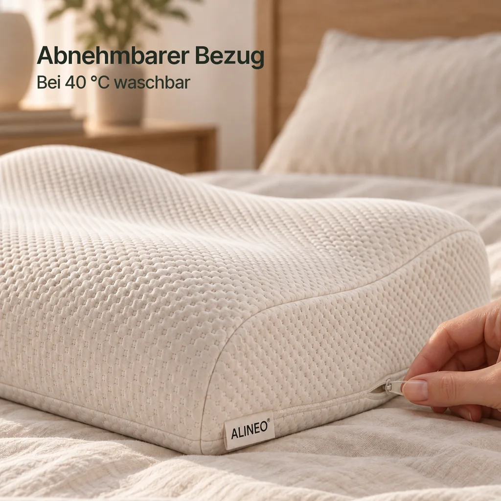 Abnehmbarer und bei 40 Grad waschbarer Bezug